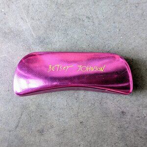 Betsey Johnson Pink Metallic Glasses Case